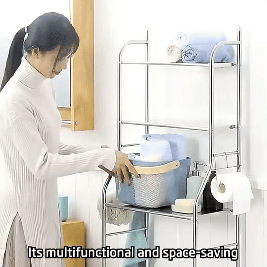 3-Tier Over-The-Toilet Storage Rack – Steel Bathroom Organizer