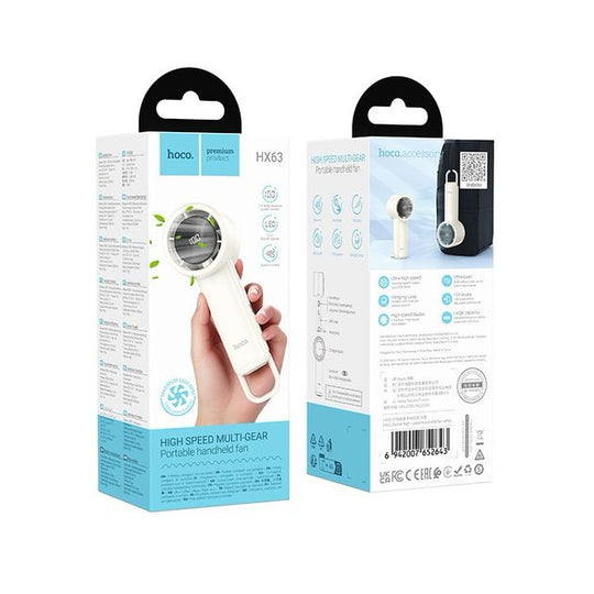 AirMate™ Rechargeable Handheld Fan – 5 Speed with LED Display