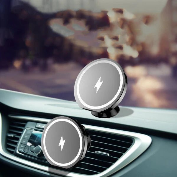 Magnetic Wireless Charging Car Phone Holder – 15W Fast Charge Mount