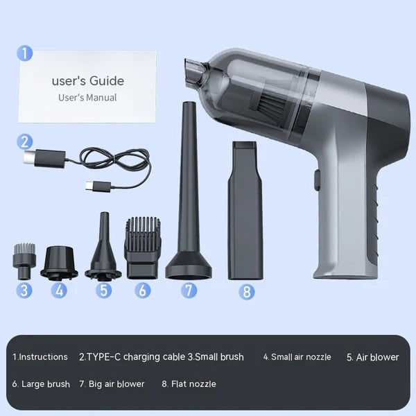 Wireless Handheld Car Cleaner – Super Strong Suction 12000Pa