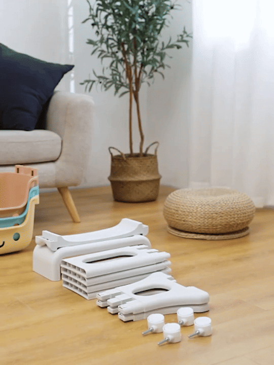 Kids Storage Rack – 4-Tier Toy Organizer with Colorful Bins & Wheels