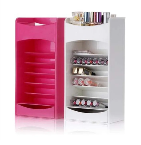 360° Rotating Cosmetic Storage Rack – Adjustable Makeup Organizer