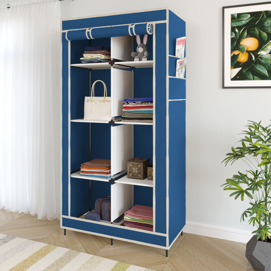 Foldable Canvas Storage Wardrobe – Portable Double Closet