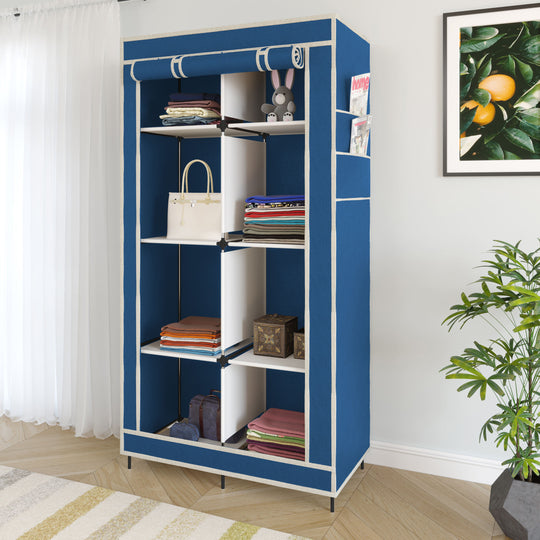 Foldable Canvas Storage Wardrobe – Portable Double Closet