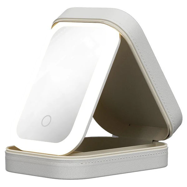 GlowCase™ LED Makeup Storage Box with Touch Mirror