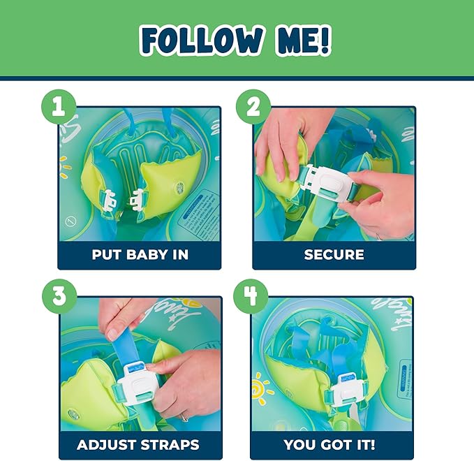 Inflatable Kids Swimming Ring with Sunshade Canopy – Baby Float with Side Wings