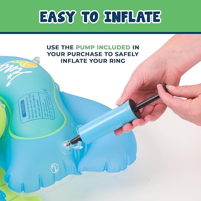 Inflatable Kids Swimming Ring with Sunshade Canopy – Baby Float with Side Wings