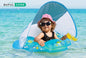 Inflatable Kids Swimming Ring with Sunshade Canopy – Baby Float with Side Wings