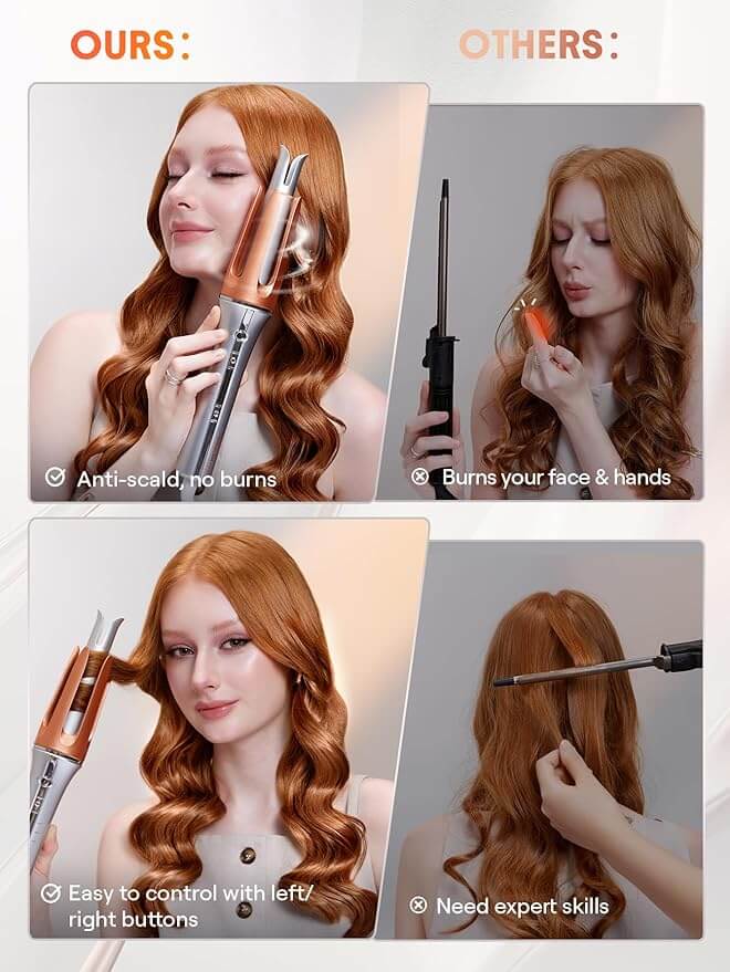 SHEGLAM It-Curl Instant Hair Curler – One-Touch Auto Curling Wand