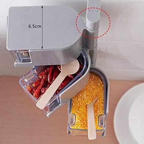 3-Layer Wall-Mounted Rotary Seasoning Organizer with Drawers