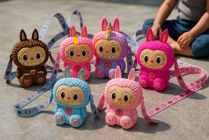 Labubu – Monster Cartoon Crossbody Bag for Kids (Soft Silicone Purse)