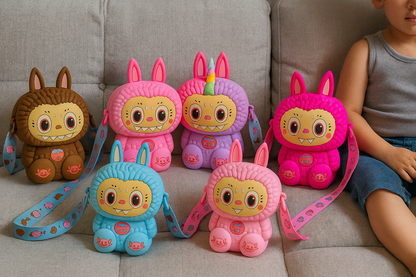 Labubu – Monster Cartoon Crossbody Bag for Kids (Soft Silicone Purse)