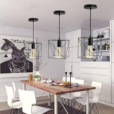 Modern Cube Ceiling Chandelier – Semi Flush Mount Pendant Light