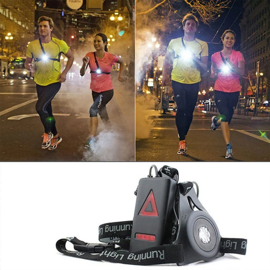 Outdoor Running Chest Light – USB Rechargeable LED with Front & Rear Illumination