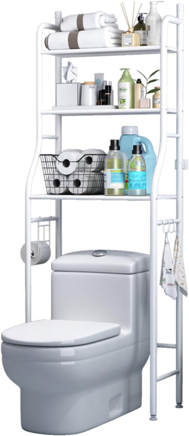 3-Tier Over-The-Toilet Storage Rack – Steel Bathroom Organizer