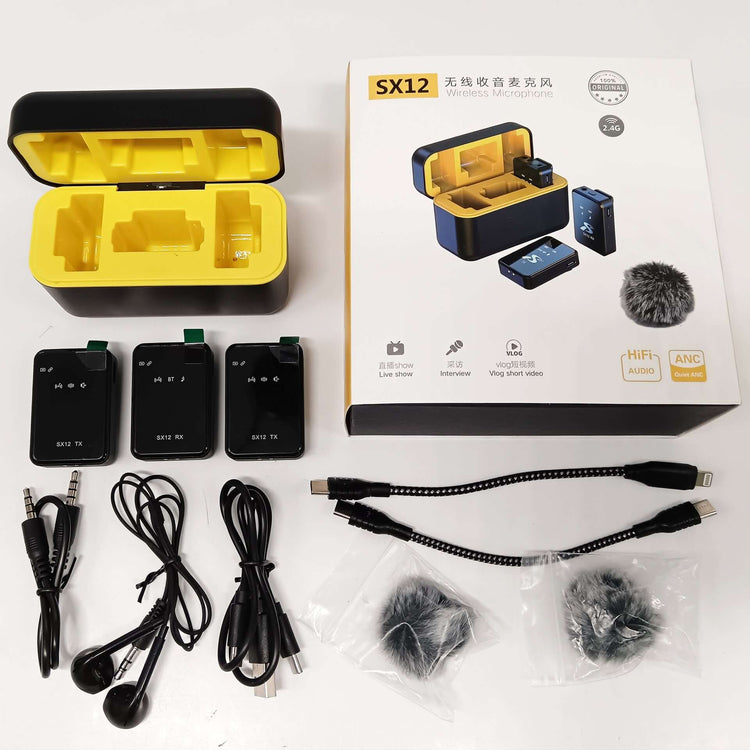Wireless Microphone Kit with Charging Case