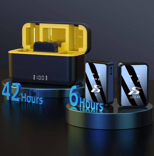 Wireless Microphone Kit with Charging Case