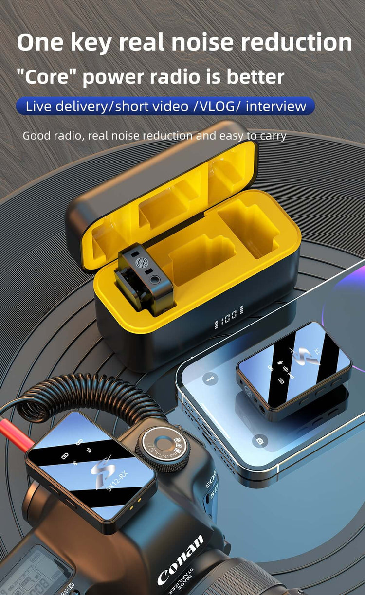 Wireless Microphone Kit with Charging Case
