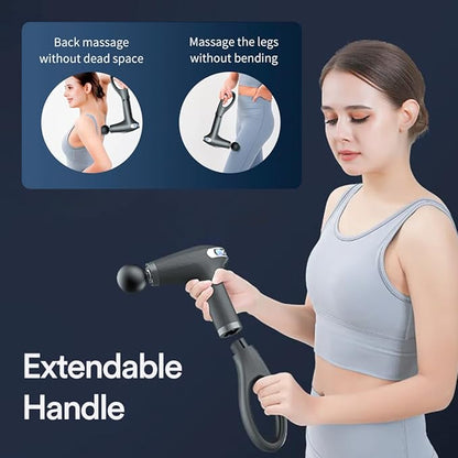 Handled Massager Gun – Deep Tissue Relief with Interchangeable Heads