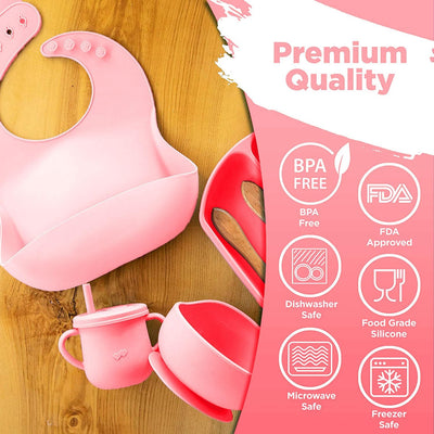 7-Piece Silicone Baby Cutlery & Feeding Set – BPA-Free Toddler Tableware