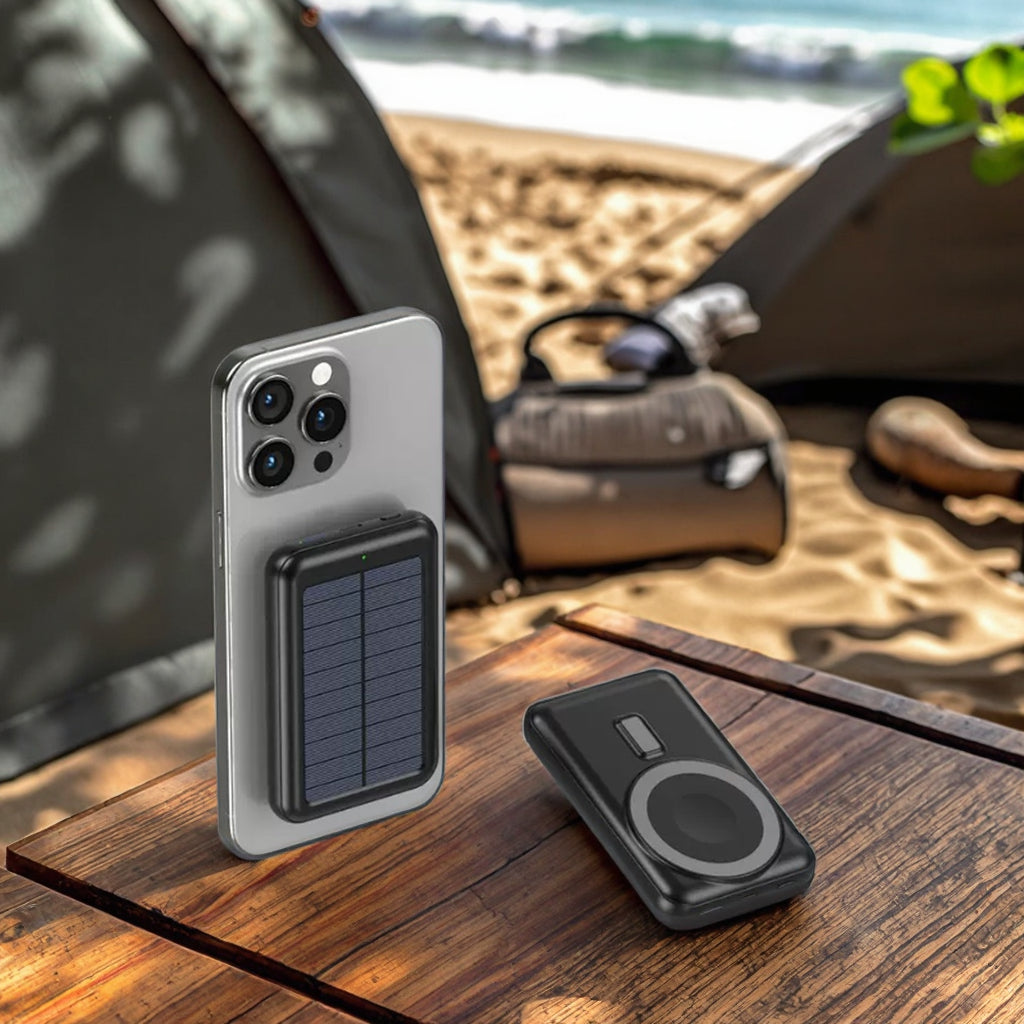 Solar Energy Power Bank with Real-Time Battery Display – USB & Solar Charging