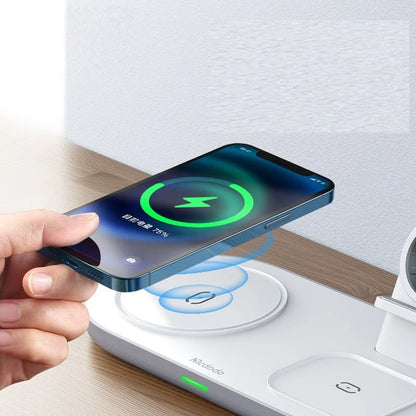 3-in-1 Magnetic Wireless Charger – Spacecraft Series Vertical Charging Station with Desktop Storage