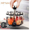 Revolving Spice Rack with Empty Jars & Handle