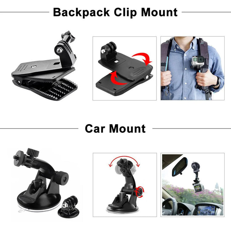 9-Piece Action Camera Accessory Kit for GoPro & More
