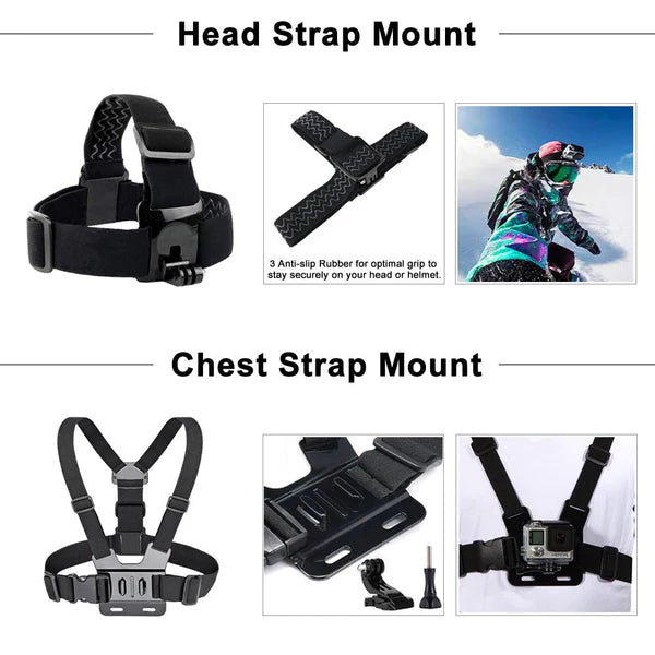 9-Piece Action Camera Accessory Kit for GoPro & More
