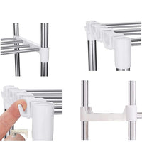 Stainless Steel Kitchen Storage Rack – Multi-Tier Organizer with Hooks