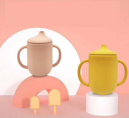 Silicone Baby Drinking Cup with Leak-Proof Straw & Handle – Drop-Proof Training Cup for Toddlers