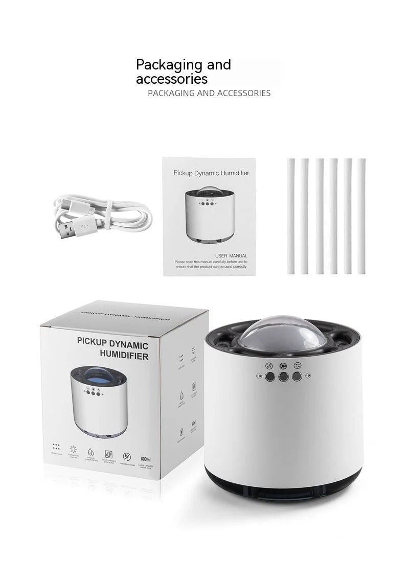 Ultrasonic Hydration Tower – 800ml Smart Mist Diffuser with Light & Music Sync