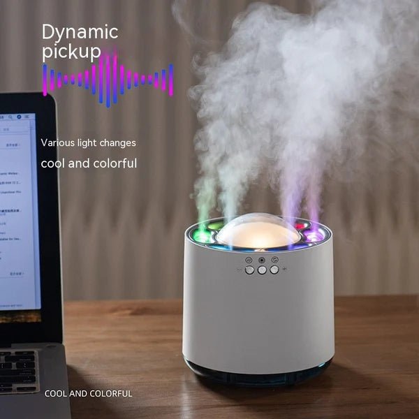 Ultrasonic Hydration Tower – 800ml Smart Mist Diffuser with Light & Music Sync