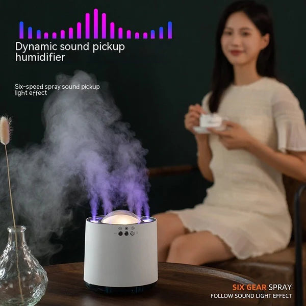 Ultrasonic Hydration Tower – 800ml Smart Mist Diffuser with Light & Music Sync