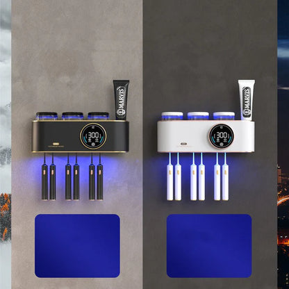 Toilet Electric Toothbrush Drying Rack – UV Sterilization & No-Punch Storage