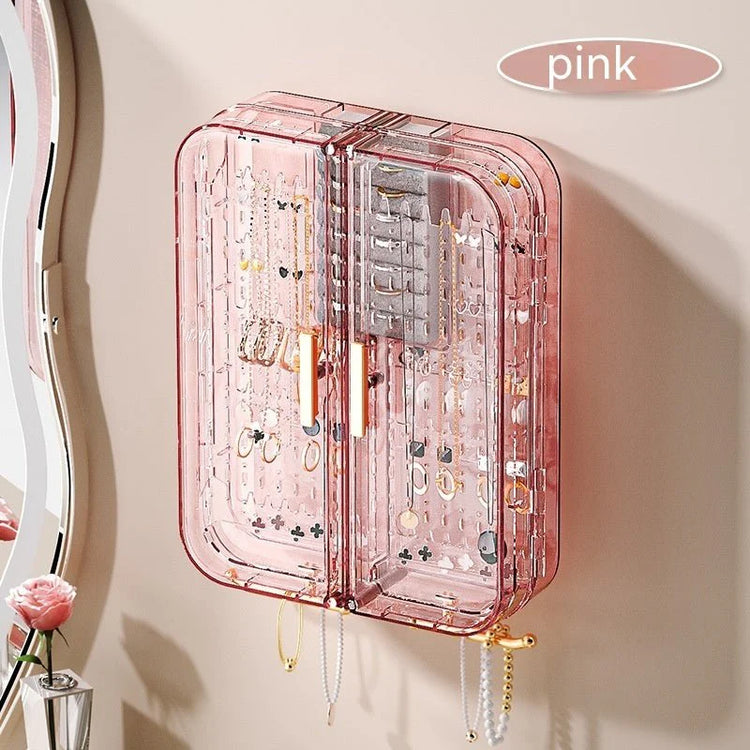 Wall-Mounted Jewelry Storage Box – Dustproof Multi-Layer Organizer