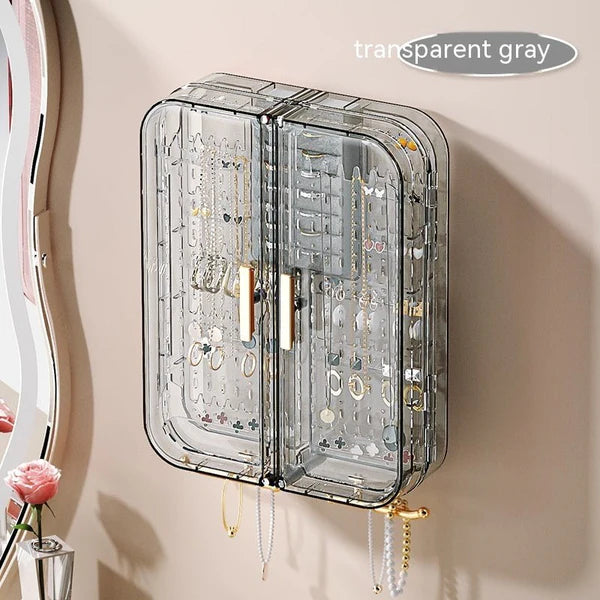 Wall-Mounted Jewelry Storage Box – Dustproof Multi-Layer Organizer