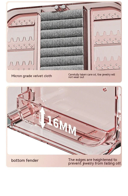 Wall-Mounted Jewelry Storage Box – Dustproof Multi-Layer Organizer