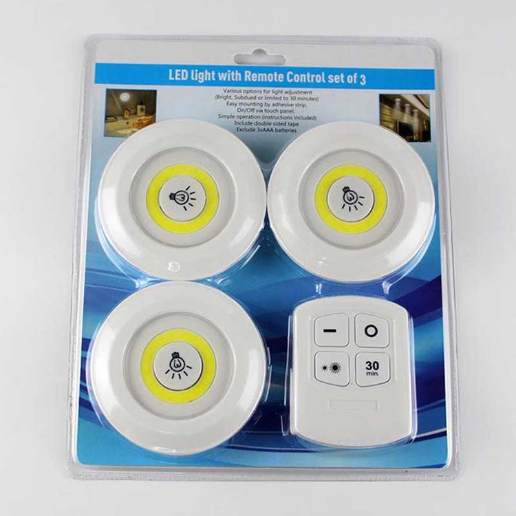 Wireless LED Light Set 3-Pack with Remote