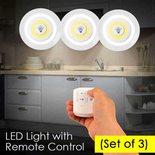 Wireless LED Light Set 3-Pack with Remote