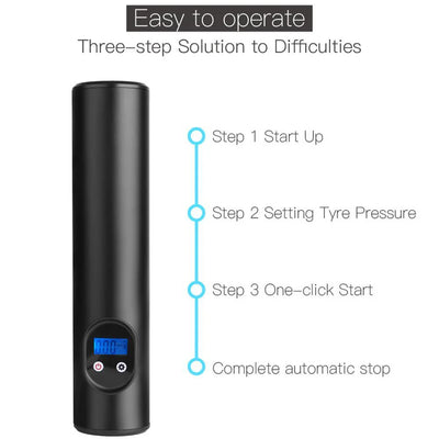 Portable Electric Car Air Pump – Rechargeable Tire Inflator with LCD & LED Light